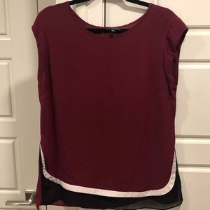 Garnet color block blouse size medium